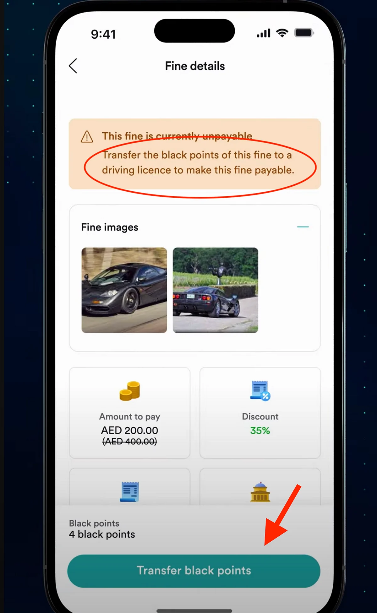 Transfer black points in app