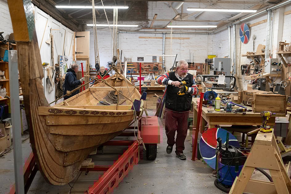 UK military vets rebuild lives carving Viking longboat