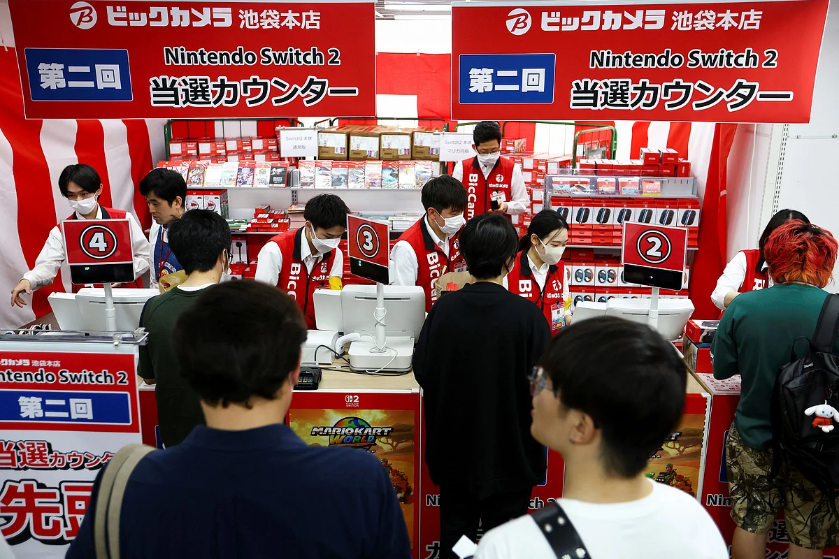 Gamers line up for Nintendo Switch 2 launch with global shortfall ...