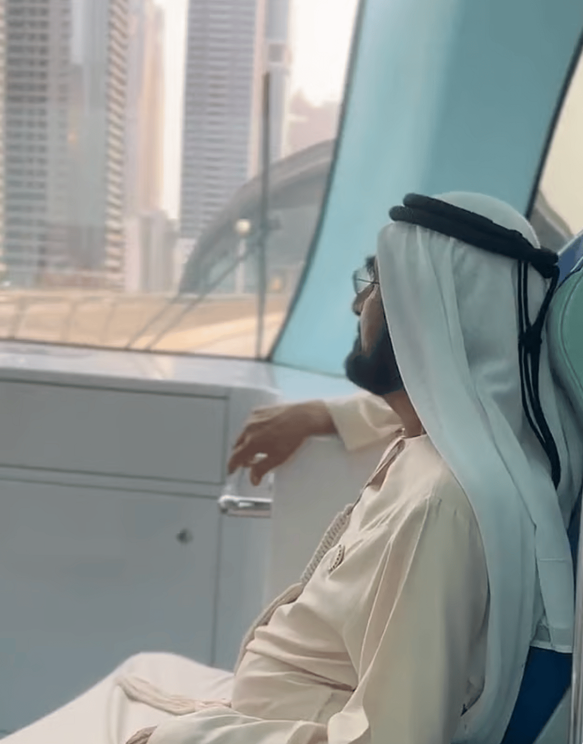 Sheikh Mohammed taking a metro ride in 2023