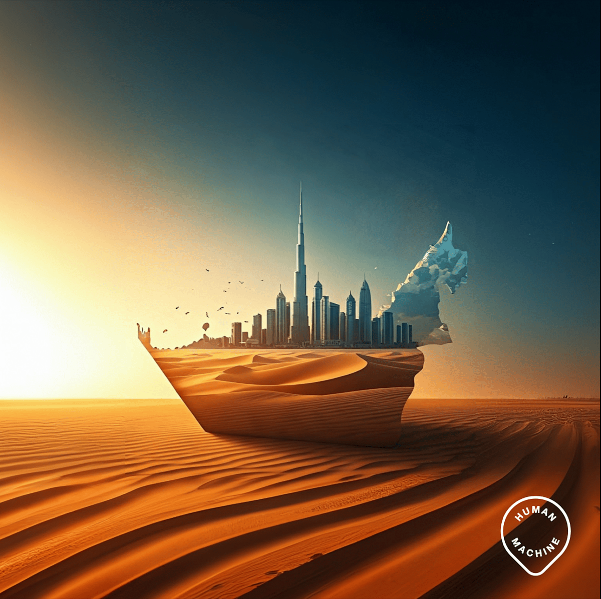 An example of how an icon under the Human-Machine Collaboration (HMC) classification system is to be used. Photo: Dubai Future Foundation