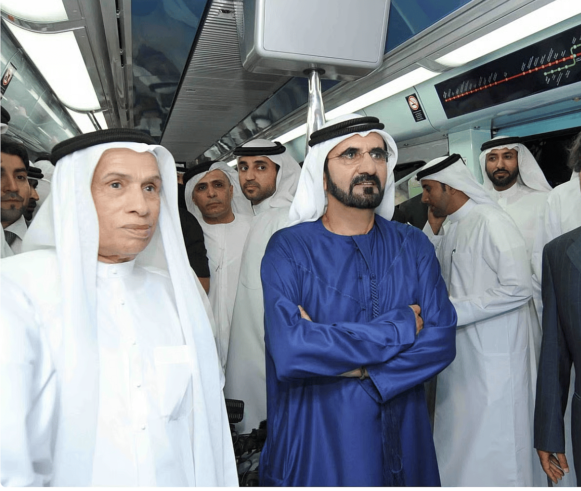 Sheikh Mohammed riding the metro