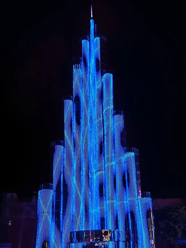 The Burj Khalifa recreation is the main attraction. Photo:&nbsp;IB Block Durga Puja