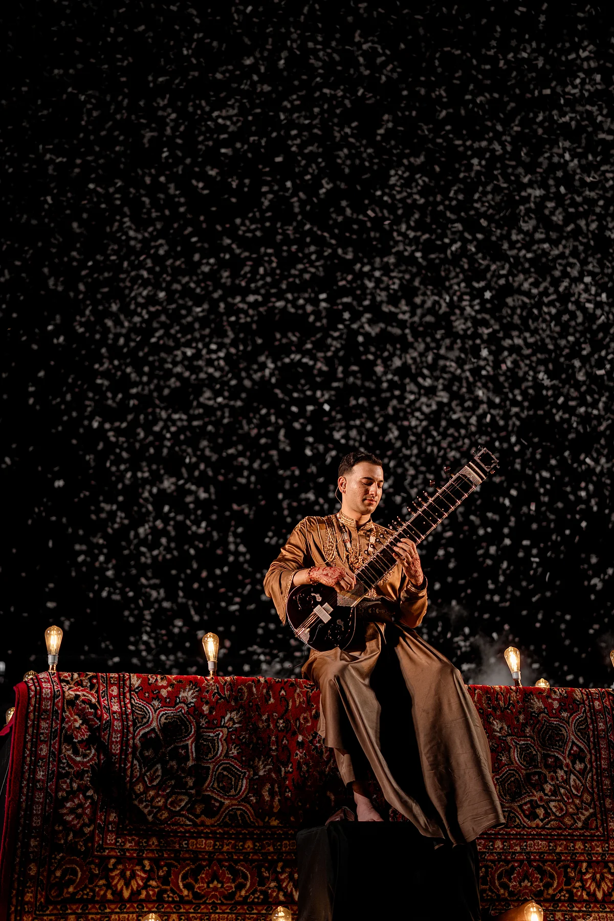 Rishab playing sitar