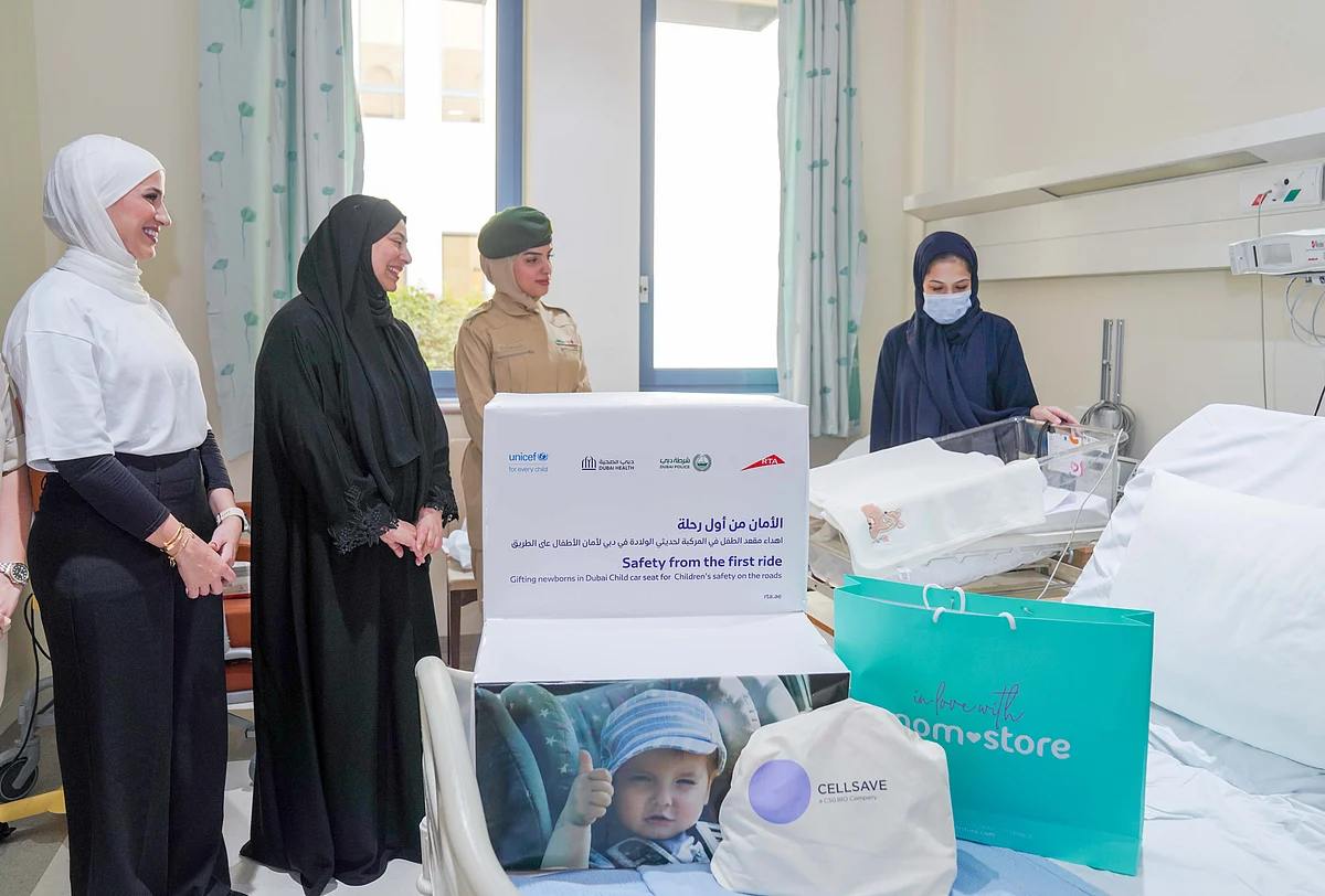Dubai's RTA distributes over 500 child car seats to families with newborns