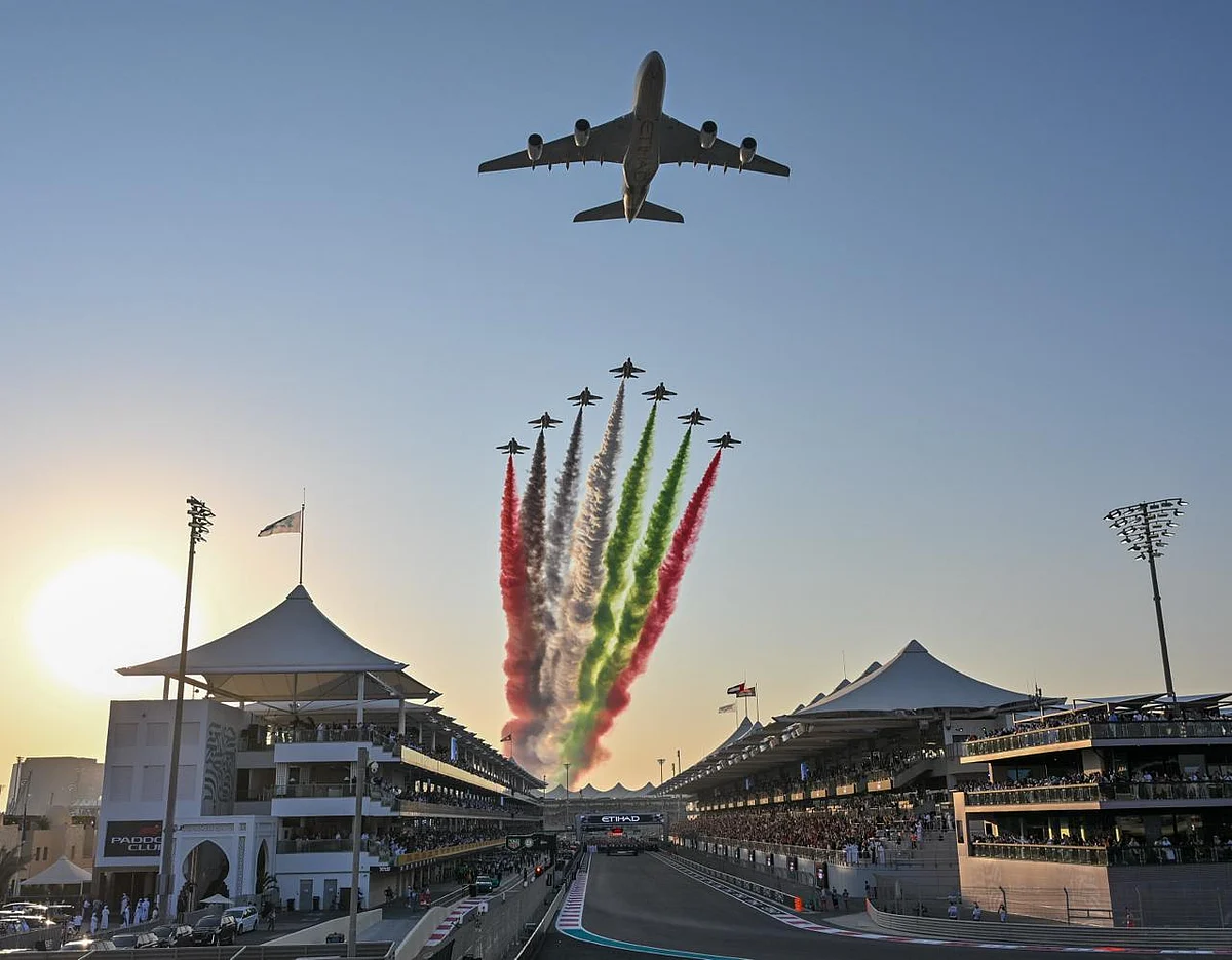 Etihad's fly-past paints sky in UAE colours, marks start of F1 finale at Abu Dhabi Grand Prix