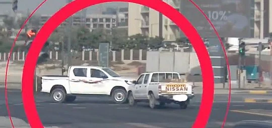 Watch: 2 vehicles collide after pickup truck jumps red light in Sharjah