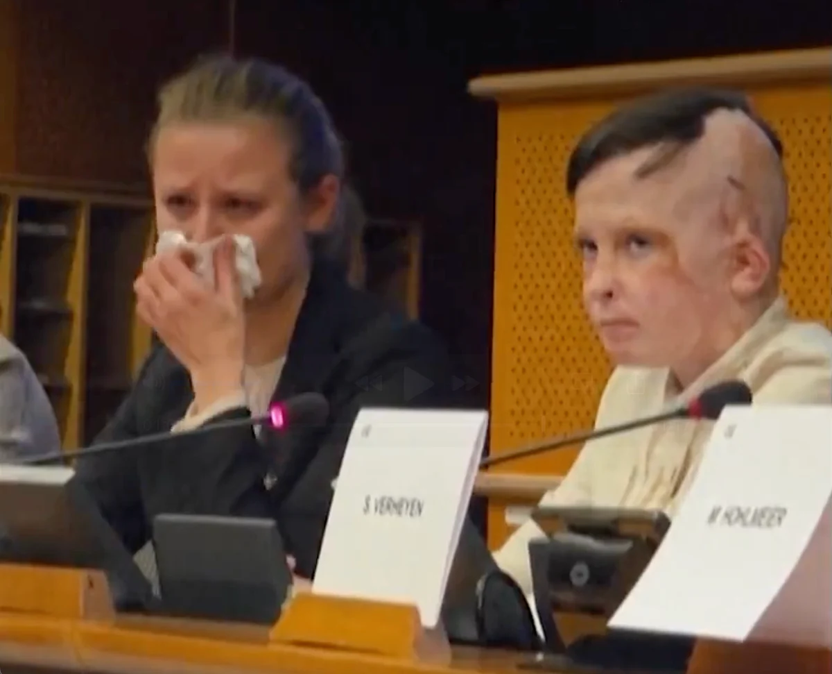 Watch: Translator breaks down as Ukrainian boy recounts mum's death in Russia strike