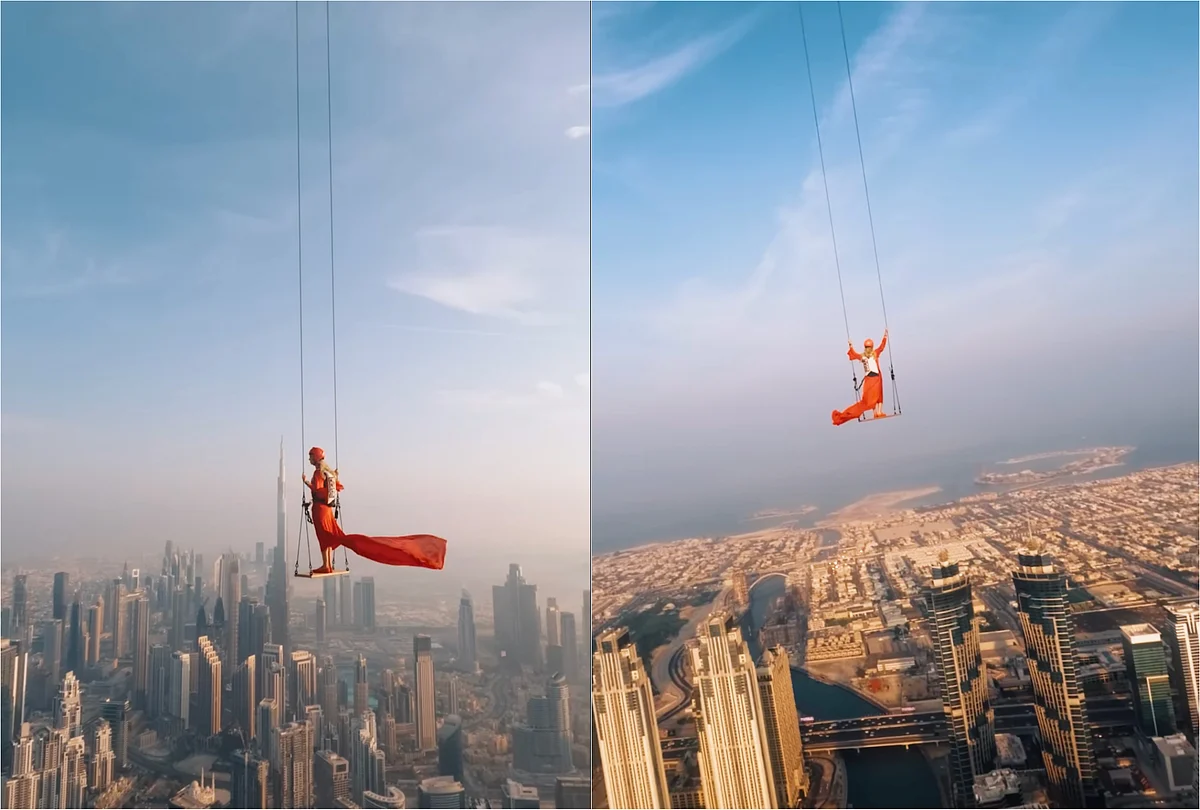 'Physically tough': Dubai skydiver on unseen views, viral daredevil jump from 1,000ft-high swing