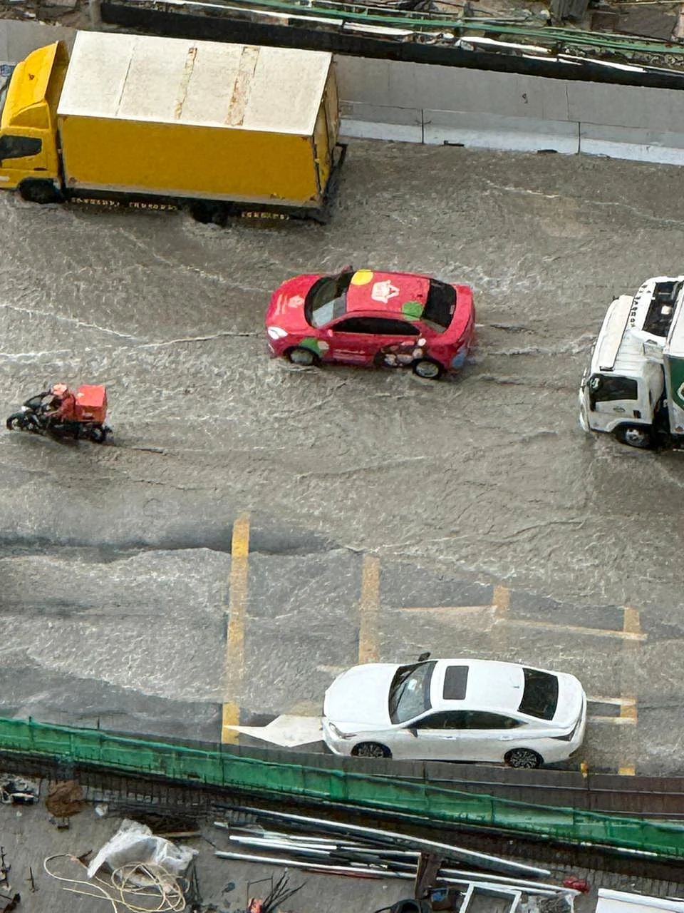 Photos: Motorists drive through waterlogged roads as heavy rains hit Dubai