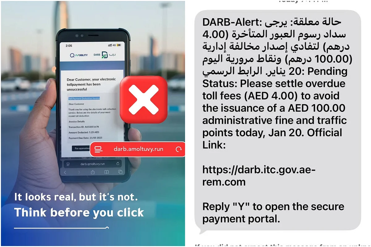 UAE: Received a 'Darb Alert' for pending toll fees? Could be a scam