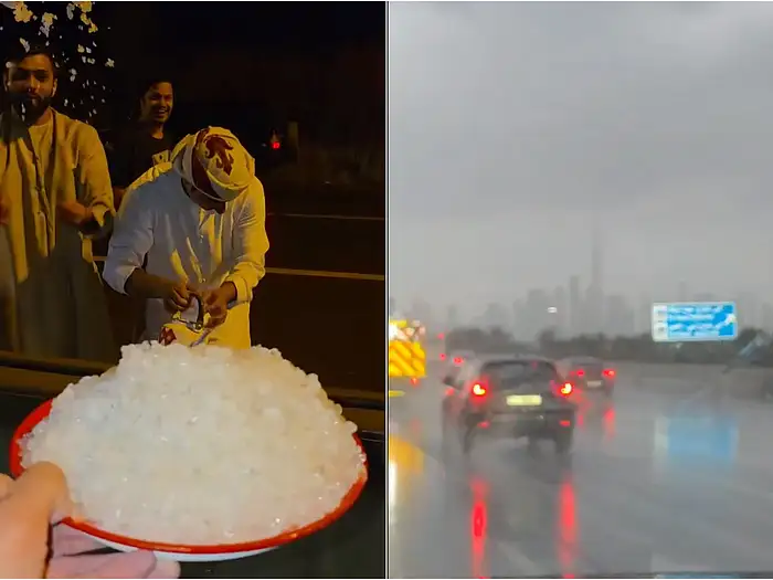 Rak Raining Look: Hail, rain hit RAK, Dubai during cold winter spell | Khaleej Times