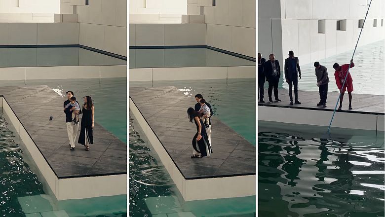 Watch: Toddler flings new iPhone into water feature at Louvre Abu Dhabi in viral video