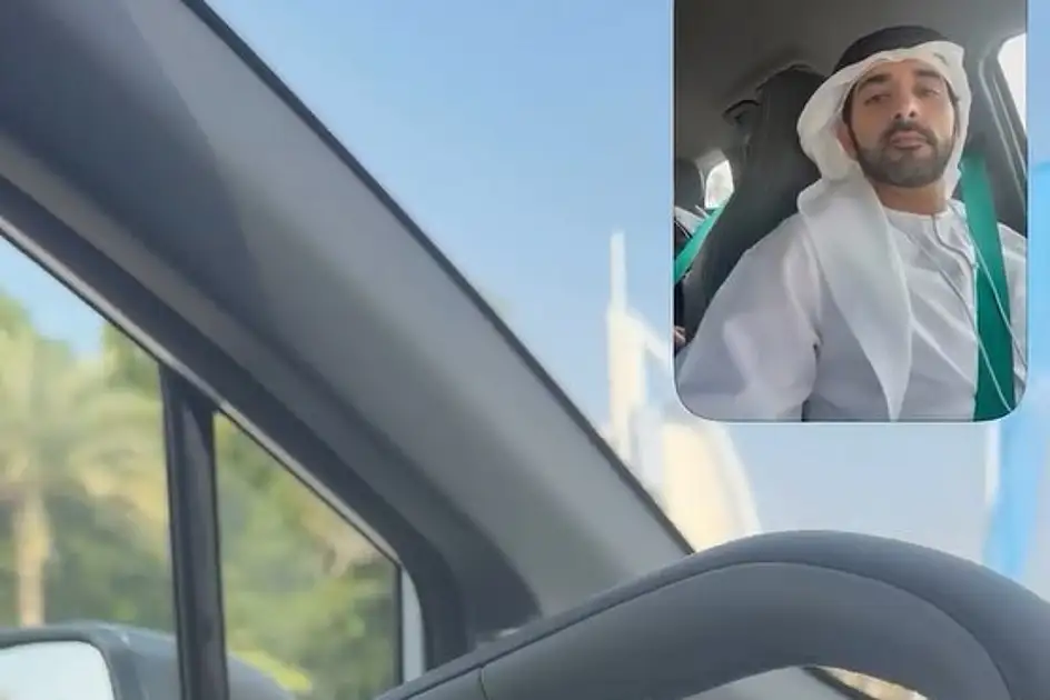 Hamdan Al Rind Sheikh Hamdan rides in fully autonomous vehicle in Jumeirah | Khaleej Times