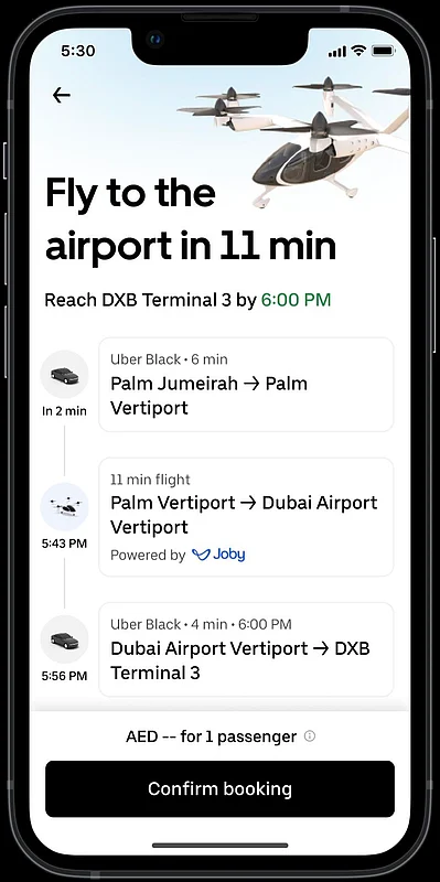 'Fly to Dubai airport in 11 minutes': How to book air taxis via Uber app