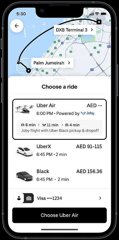 'Fly to Dubai airport in 11 minutes': How to book air taxis via Uber app