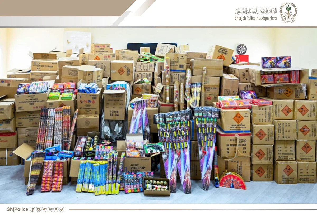 Sharjah Police arrest man with over 18,600 illegal fireworks in raid
