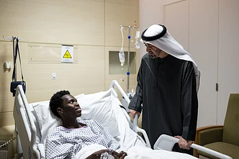 Watch: UAE President visits victims of recent attacks receiving hospital treatment