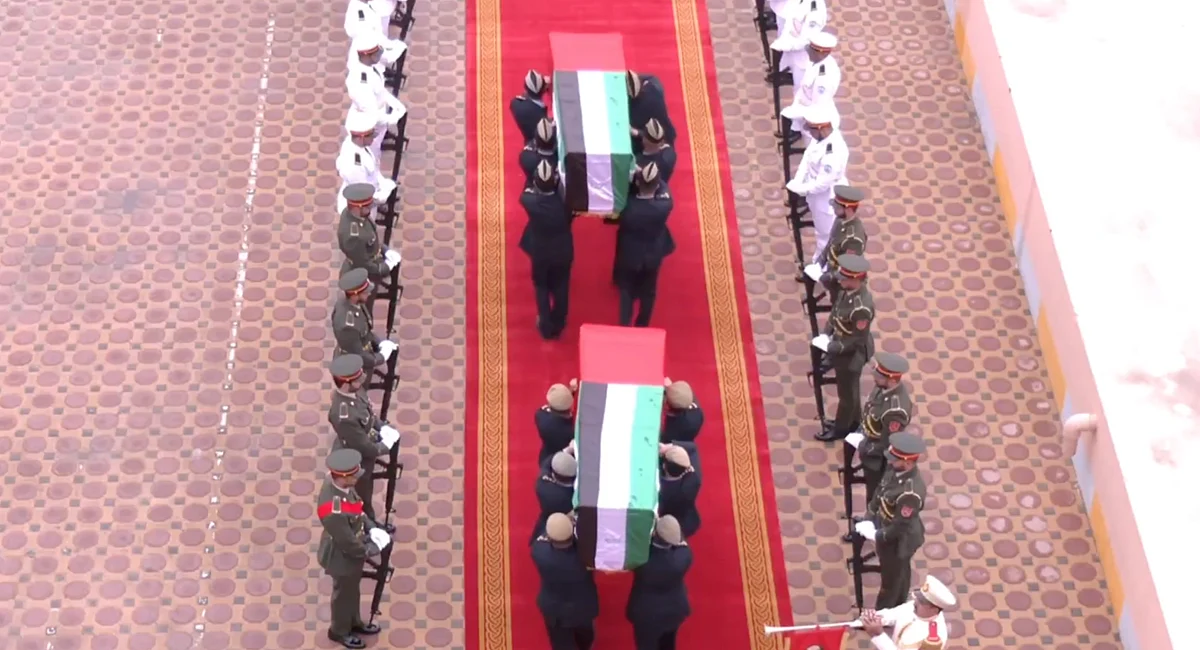 Watch: UAE bids farewell to 2 pilots killed in crash; funeral prayers held
