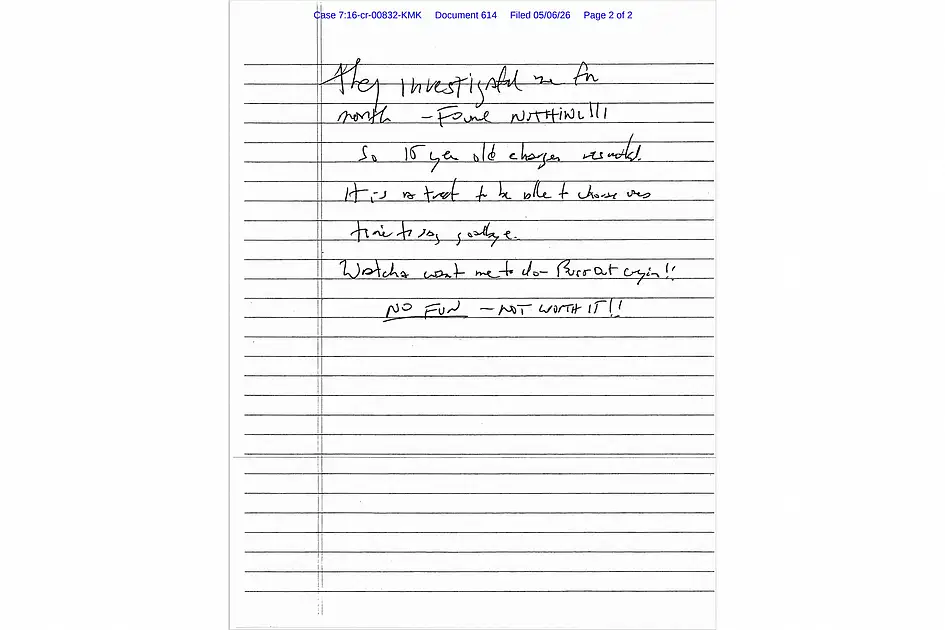 'Not worth it': US court releases purported Jeffrey Epstein suicide note