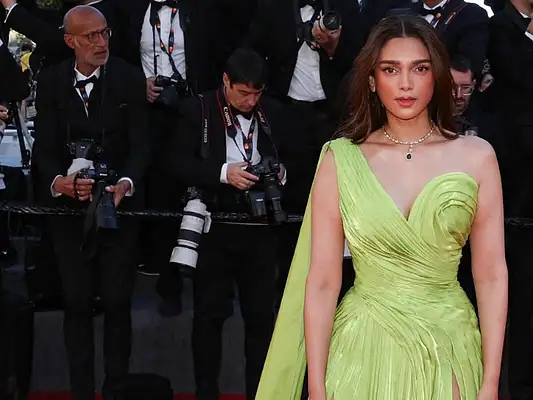 Aditi Rao Hydari turns heads in sculpted lime green gown at Cannes 2026 | Khaleej Times Aditi Rao Hydari turns heads in sculpted lime green gown at Cannes 2026 | Khaleej Times