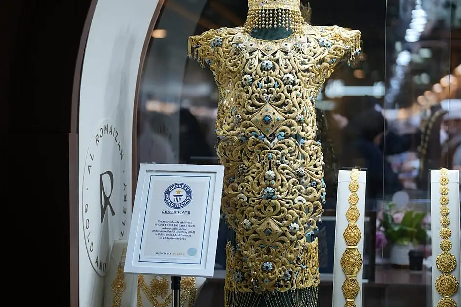 Gold dress weighing over 10 kg, new diamond designs unveiled in Sharjah