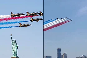 Watch: UAE's Al Fursan lights up US skies in historic Independence Day flypast