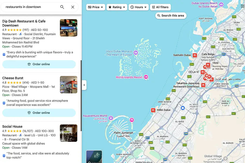 Google Maps könnte bald mithilfe von KI Essen für Sie bestellen.