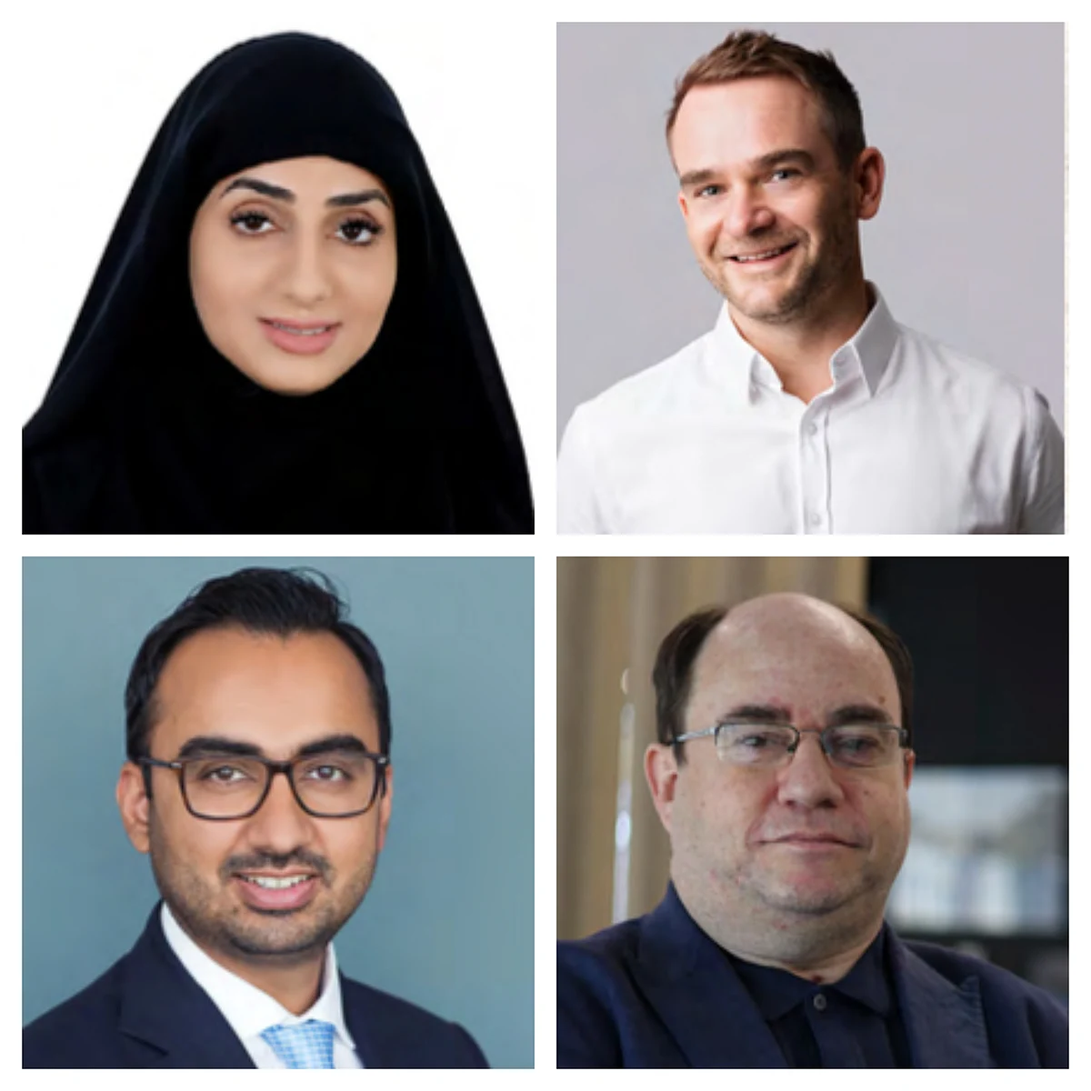 Clockwise from top left: Dr. Khaula Alkaabi, Duncan Denley, Stephen Denyer and Shehzad Jamal