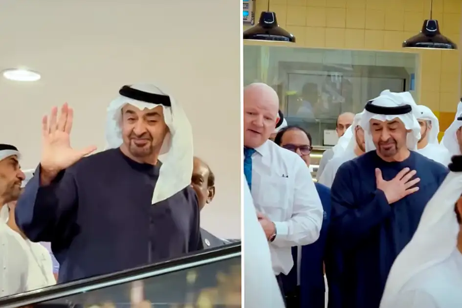 Video: Der Präsident der VAE begrüßt und schüttelt Einwohnern die Hände ...