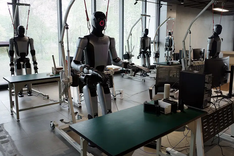 Photograph accompanying China is stamping out humanoids faster than trainers can teach them to move