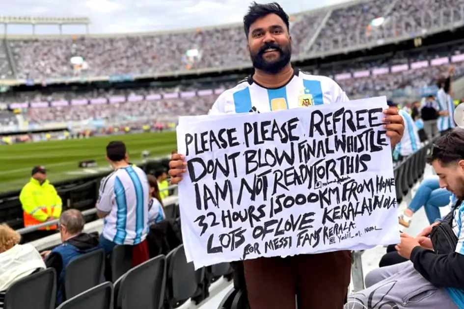 15,000km, 32 hours: Kerala fan makes it to Messi's farewell in Argentina