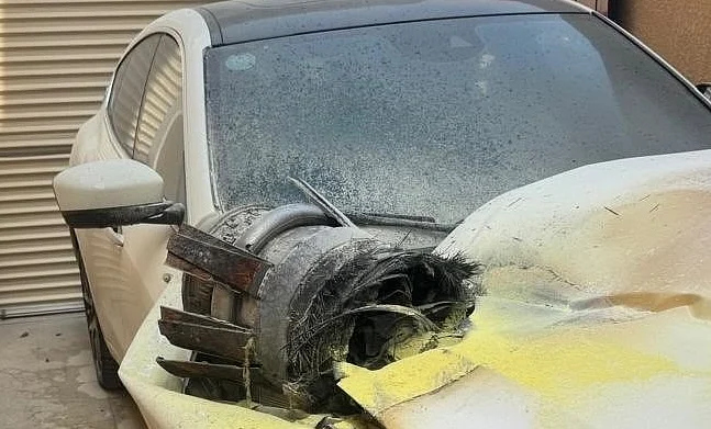 Saudi Arabia releases photos after missile interception debris cause injury, damage