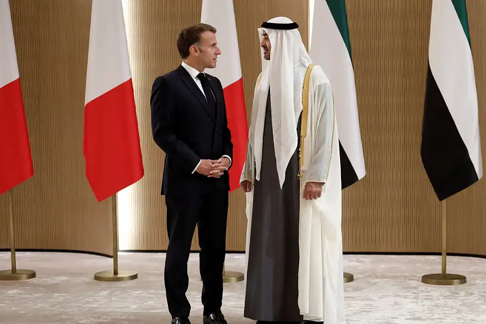 UAE President receives France’s Macron in Abu Dhabi during Gulf tour to ...