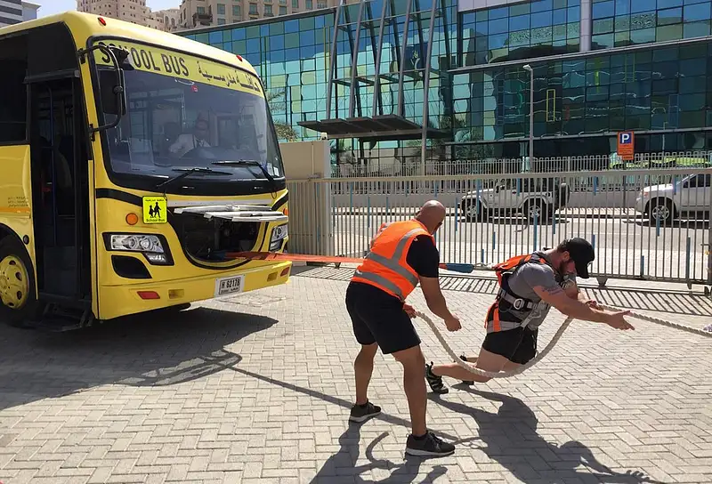 Bus Pulling Beast in Middle East: Watch as strongman pulls a 15-tonne bus | Khaleej ...