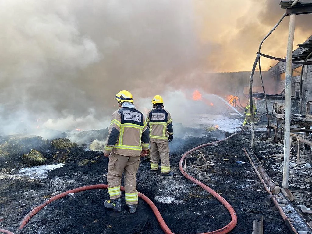 Video: Fire destroys four warehouses in UAE | Khaleej Times