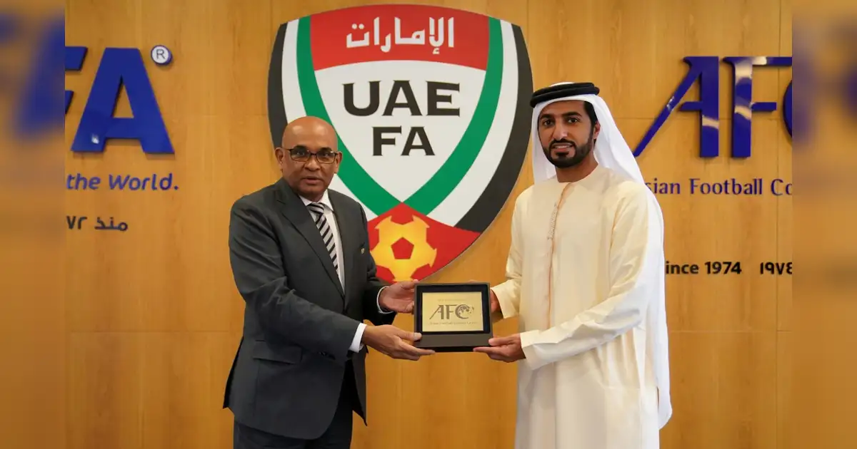 Humaid Rashed Rashid bin Humaid meets the Secretary General of the AFC in Dubai ...