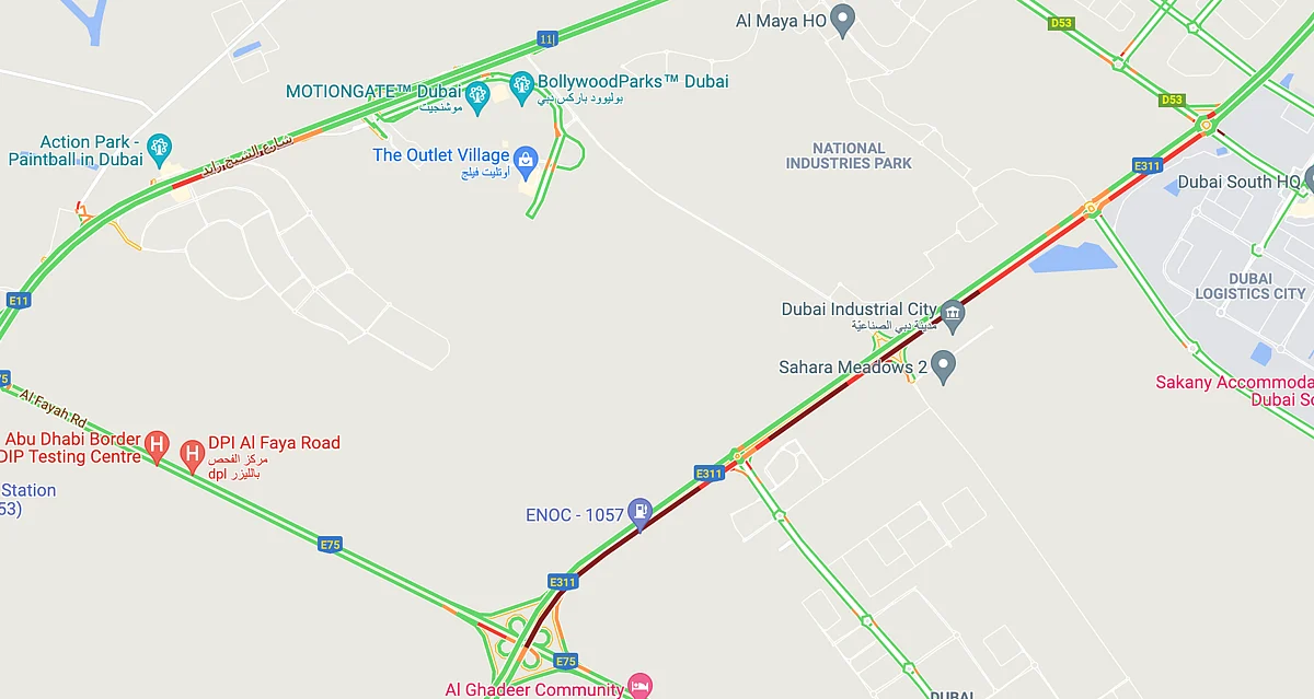 Dubai traffic alert: Heavy vehicle catches fire on Sheikh Zayed Road ...