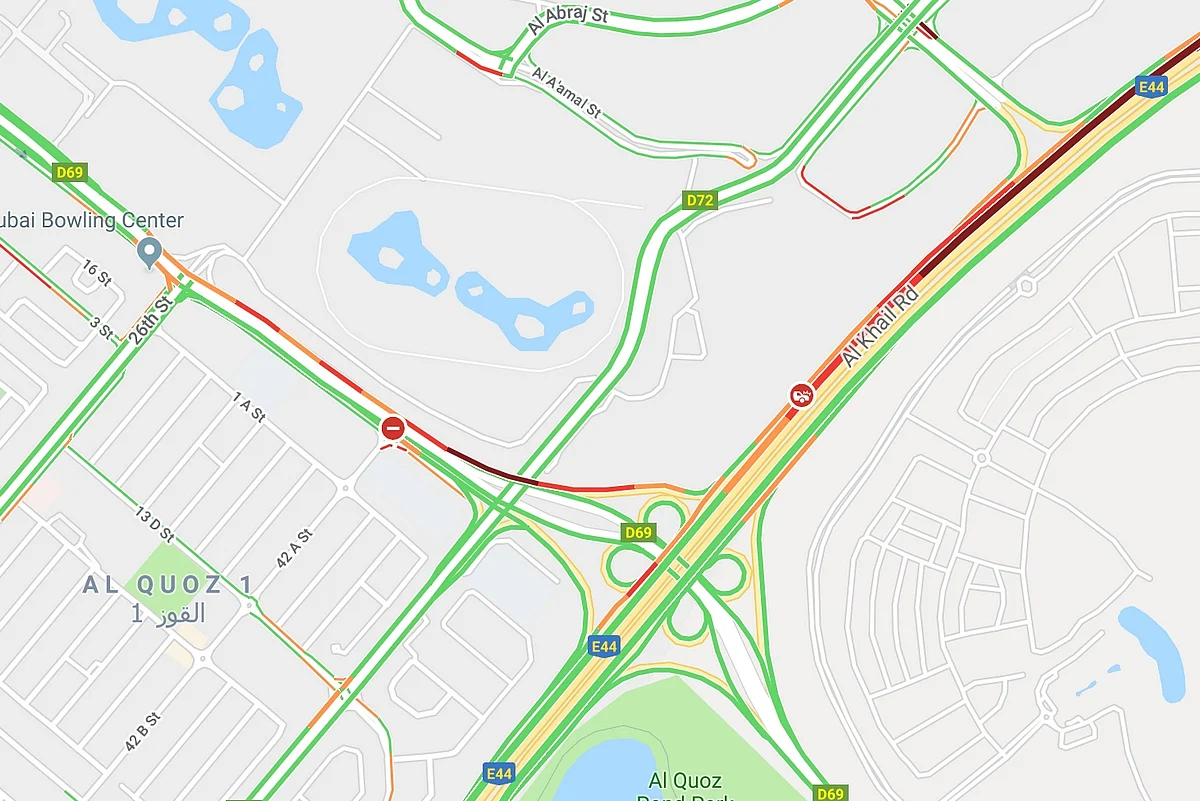 UAE traffic: Accident causes tailbacks on Dubai's Al Khail Road ...