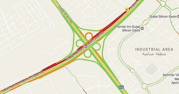 Major accident causes tailbacks on Dubai's SMBZ road | Khaleej Times