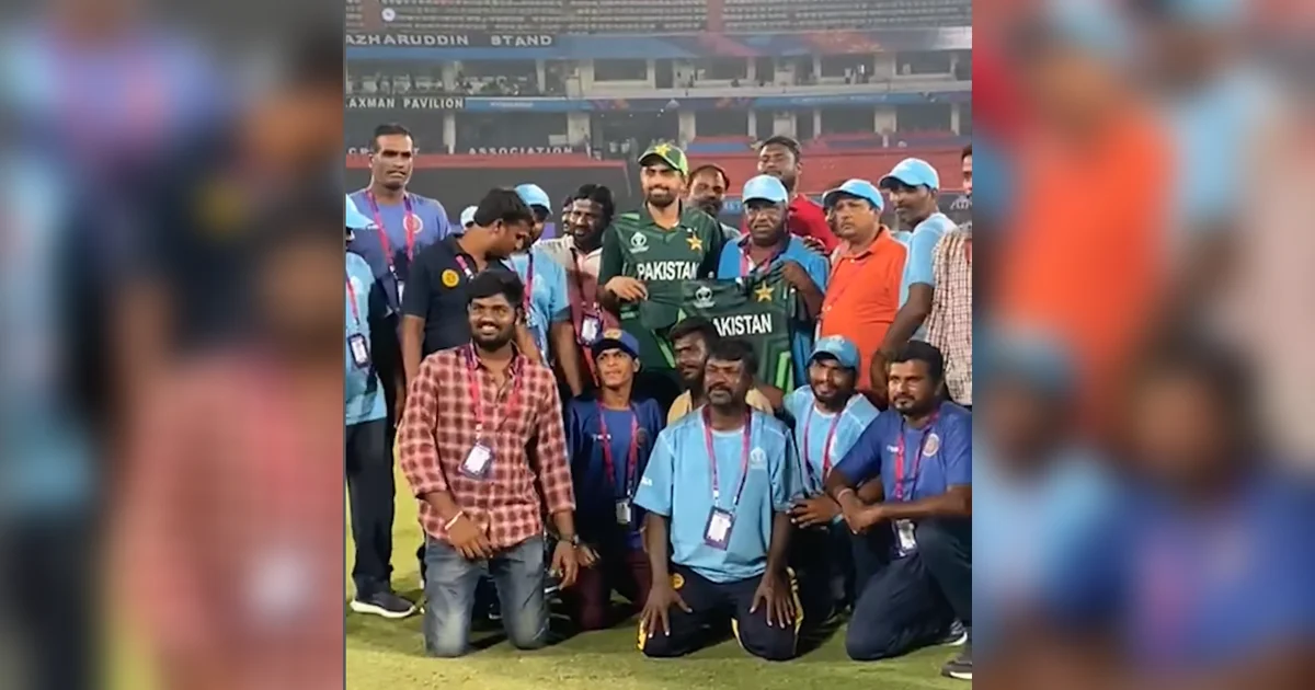 Watch: Babar Azam gifts jersey to ground staff in Hyderabad after ...