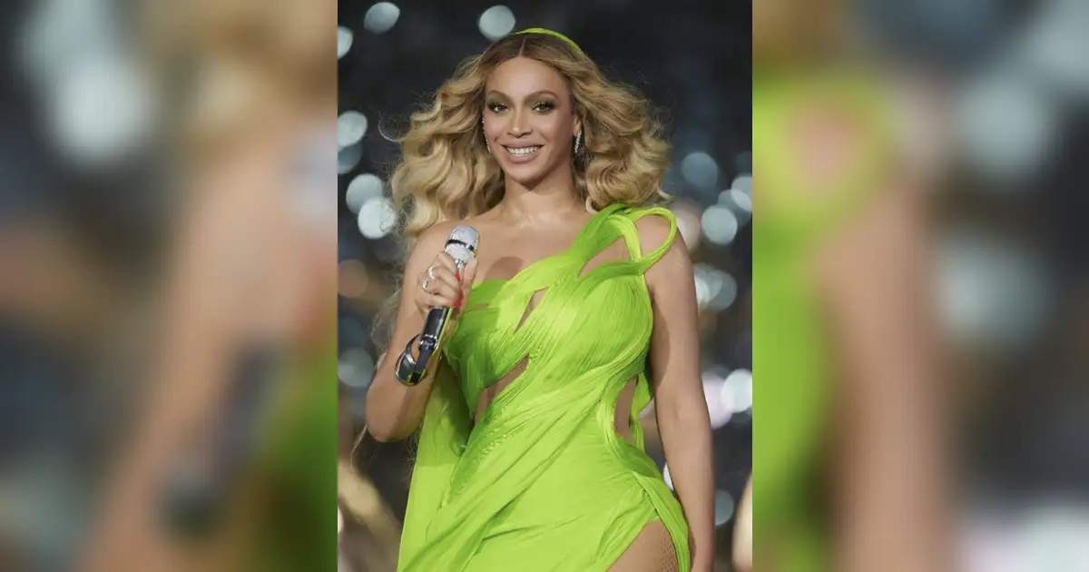 Look: Beyonce dazzles in neon green 'sari gown' during Renaissance world tour | Khaleej Times Look: Beyonce dazzles in neon green 'sari gown' during Renaissance world tour | Khaleej Times