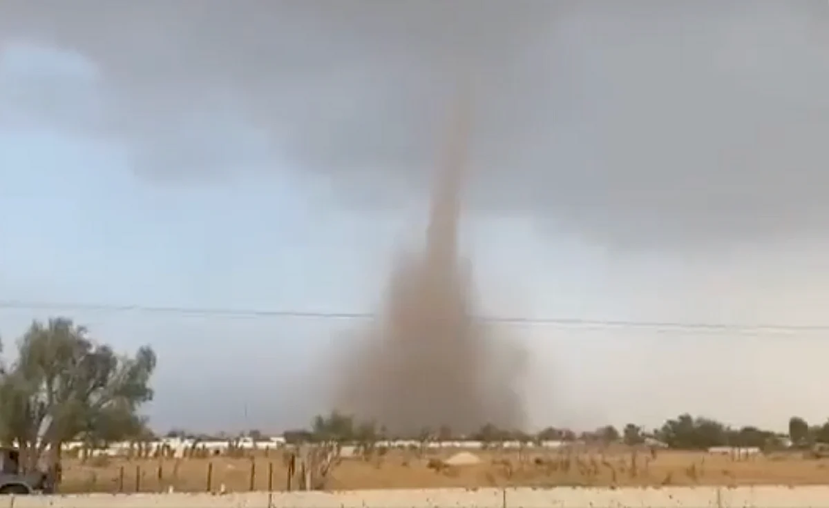 Watch: Dust devil in UAE rises up to the clouds in rare weather event ...