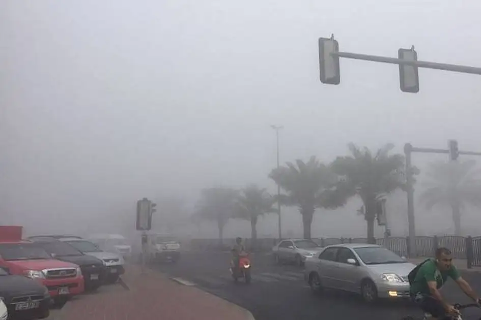 UAE weather: Dense fog blankets parts of Abu Dhabi, temperatures set to ...