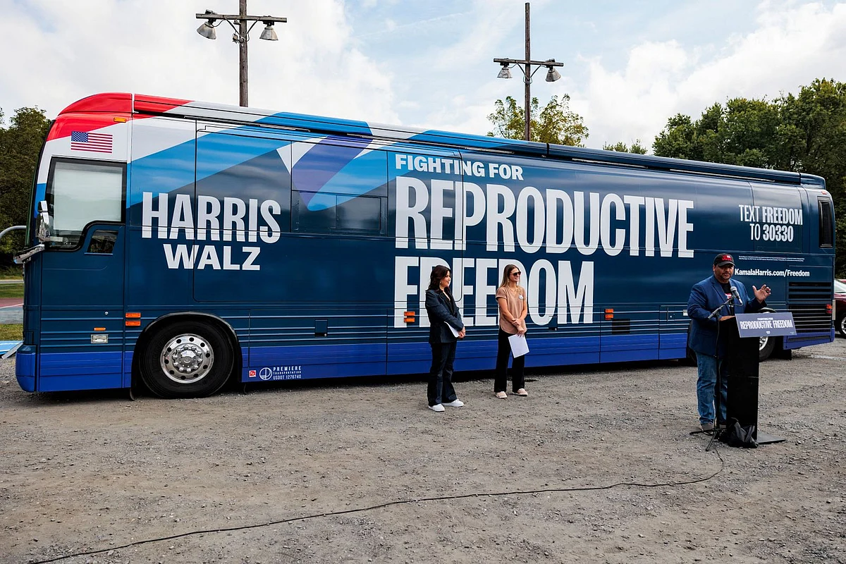 Harris' abortion rights bus tour aims for votes the big rallies don't ...
