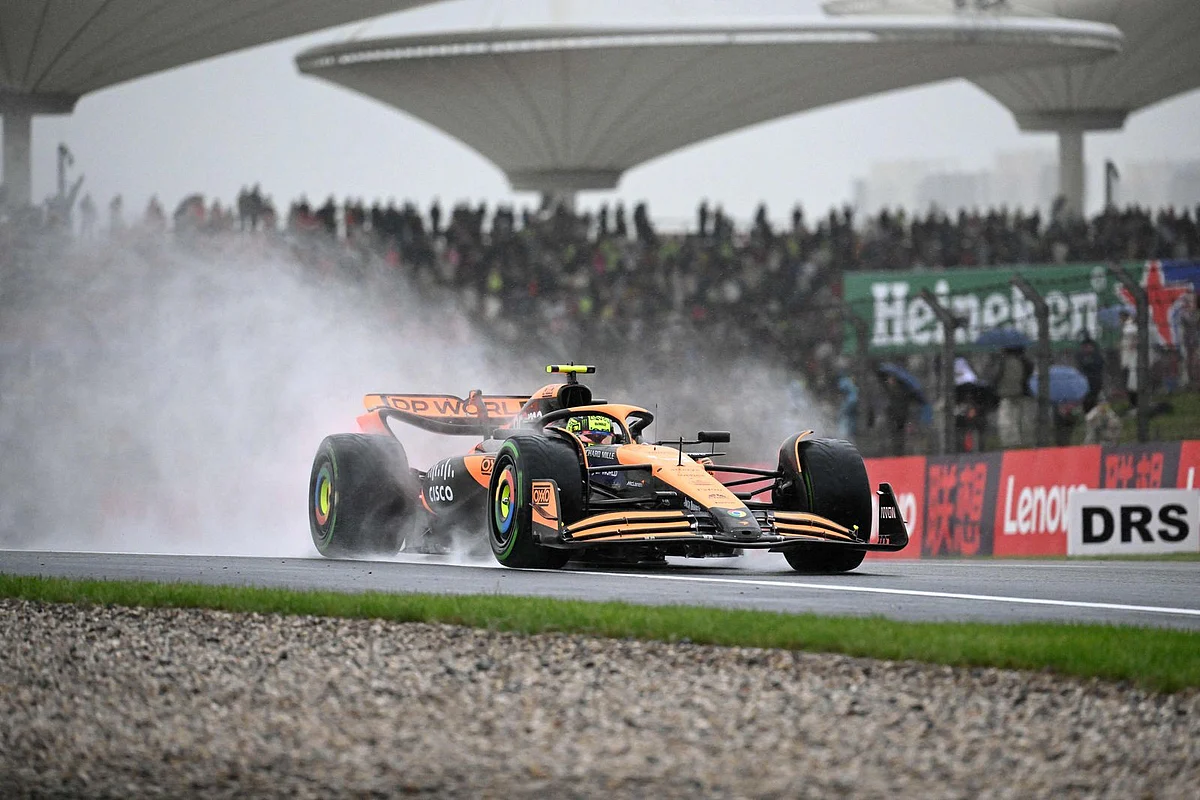 Formula One: 'All-or-nothing' Norris takes sprint pole in rain chaos at ...